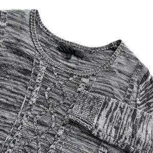 Vans Women S Black White Marled Cable Knit Crewneck Long Sleeve Pullover Sweater